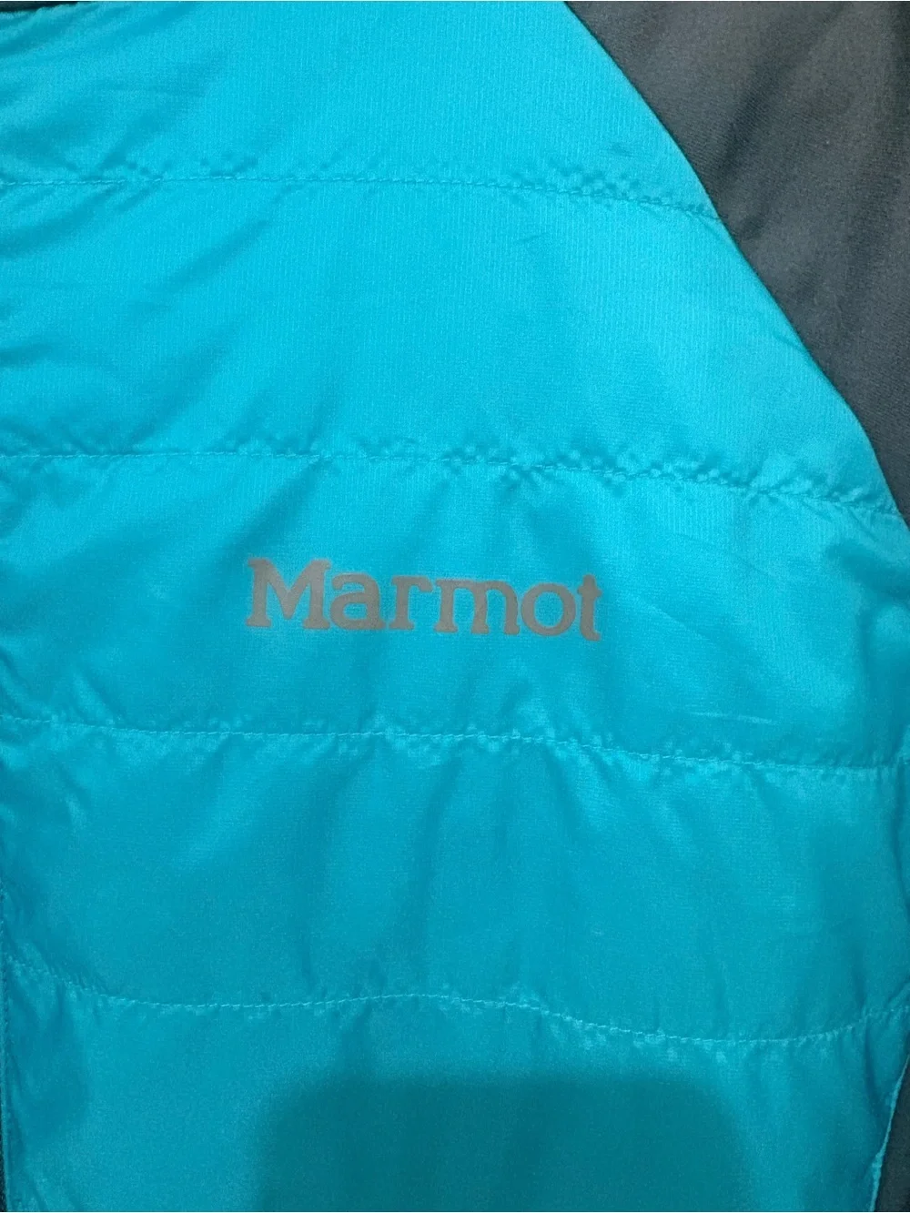Marmot Hooded Hybrid Jacket in Teal and Turquoise